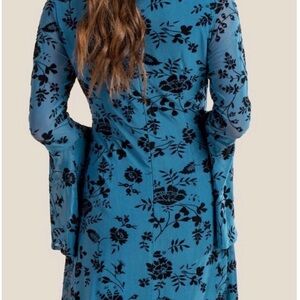 Blue Long Sleeve Dress